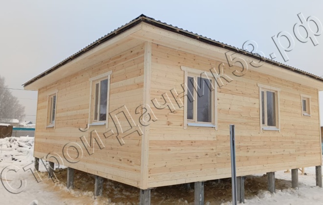 3 Каркасно-щитовой дом Д-22, 8х8м, 64 М², Новгородская область, Новгородский район, ПГТ Пролетарий. (1)